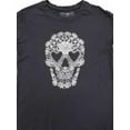 thumbnail image 2 of Womens Black & White Sugar Skull Short Sleeve Halloween Tee T-Shirt Top M, 2 of 2