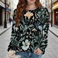 thumbnail image 2 of Tiweut Sweatshirt Women Floral Print Sweatshirt Loose Pullover Hoodless Crewneck Long Sleeve Lady Tops, 2 of 4