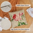 thumbnail image 5 of Set of 4 Rose Decorative Throw Pillow Covers 20x20 Inch Pink Floral Pillow Covers Square Pillow Cases Spring Summer Flower Outdoor Sofa Couch Home Decoration Cushion Covers (20 by 20), 5 of 6