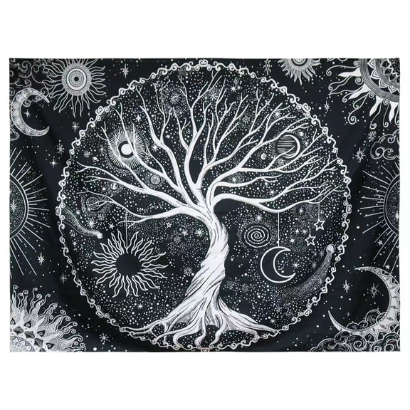 Black Tapestry Tree of Life Tapestry Black Aesthetic Tapestry Wall Hanging for Bedroom 50 X 60 Inches
