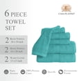 thumbnail image 4 of Casa Platino Bathroom towels 6 Pc Set, 2 Bath Towels, 2 Hand Towels, 2 Wash Cloths, Ultra Soft & Absorbent Towels - Teal, 4 of 6