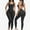 Black, variant on Womens Solid Color Garment Figure Enhancing Clothing Fitness Sports Jumpsuit with Bust Support One Piece Smoothing Undergarment Black S