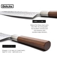 thumbnail image 4 of Qulajoy Chef Knife 8 Inch - Hammered Japanese Kitchen Knife 9cr18mov Mirror Polishing Hand Forged Blade - Ergonomic Olivewood Handle with Sheath, 4 of 6