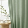 thumbnail image 6 of Sage Green Patio Sliding Door Curtains 100 Width 102 Inches Long Pinch Pleated Curtain Drape with Hooks Rings Light Filtering Semi Sheer Farmhouse Extra Wide 100x102 Curtain for Living Dining Room, 6 of 17