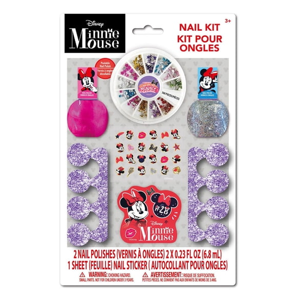 Minnie Mouse - Townley Girl Lot de 2 vernis à ongles avec roue de pierres précieuses pour filles, à partir de 3 ans