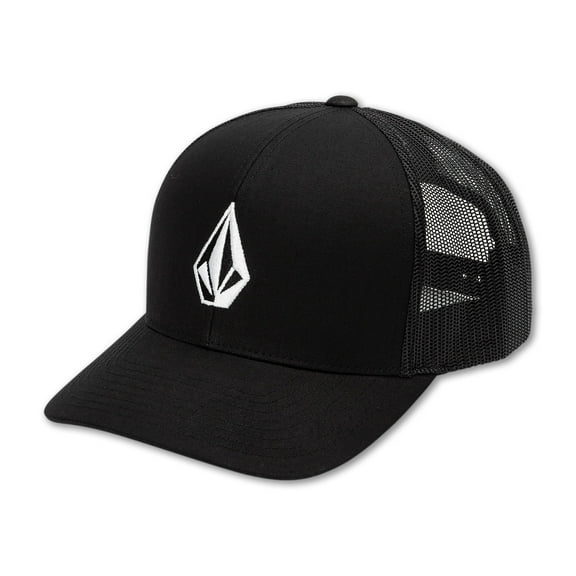 Volcom Curved Peak 6 Panel Snapback Cap ~ Full Stone Cheese black