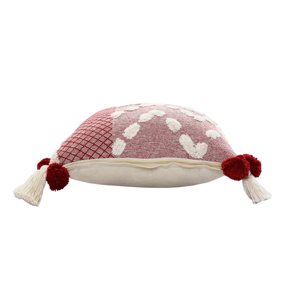 Harlow Hill Heute Red/Cream Geometric Kids/Tween Cotton Throw Pillow Cover, 20" x 20"