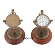 Brass Analog Antique Desk Clock- Personalized Desktop Table Watch, Engraved Table Clocks for Promotional Retirement Gift, Gift for Men & Women