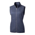 thumbnail image 2 of Women's Cutter & Buck Heather Navy Georgetown Hoyas Mainsail Basic Sweater-Knit Full-Zip Vest, 2 of 3