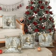 thumbnail image 4 of HUISZJ 4pcs Christmas Throw Pillow Covers, 18x18 Inch Exquisite Prints Soft Velvet Pillowcase,Christmas Theme Cushion Cases for Home Office Decor (A), 4 of 10