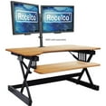 thumbnail image 2 of Pemberly Row 32" Height Adjustable Standing Desk Converter in Teak Wood Grain, 2 of 6