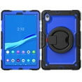 thumbnail image 7 of Dteck for Lenovo Tab M10 FHD Plus Case 10.3" with Built in Screen Protector, Heavy Duty Shockproof Child Proof Rugged Case with Rotating Handle Stand,Black + Blue, 7 of 7