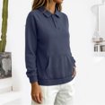 thumbnail image 4 of WUSUOWEI Womens V Neck Long Sleeve Sweatshirt Bottom Tops Lightweight Dressy Casual Business Basic Pullover Top with Pockets 2026 Fall Winter Outfits XXL, 4 of 6