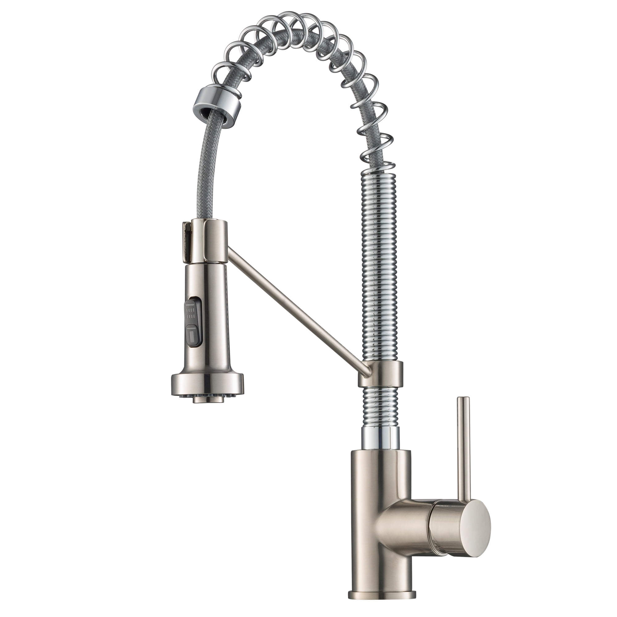 KRAUS Spot Free Bolden™ 18-Inch Commercial Kitchen Faucet with Dual Function Pull-Down Sprayhead in all-Brite™ Stainless Steel/Chrome Finish