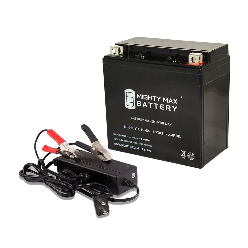 YTX14LBS Battery Replaces Yamaha Apex Snowmobile + 12V 2Amp Charger