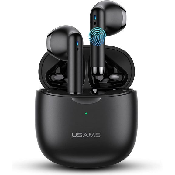 for Samsung Galaxy A30s Wireless Earbuds, Bluetooth 5.0 Headphones in Ear with Charging Case, Hands-Free Headset with Mic, Hi-Fi Stereo Sound, Touch Control - Black