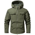 thumbnail image 2 of Sookity Fall Hiking Jacket Men Waterproof Big and Tall Hooded Rain Jacket Fleece Lined Fall Jackets Winter Jackets Outerwear Jackets with Pockets,chaqueta moto Army Green M, 2 of 5