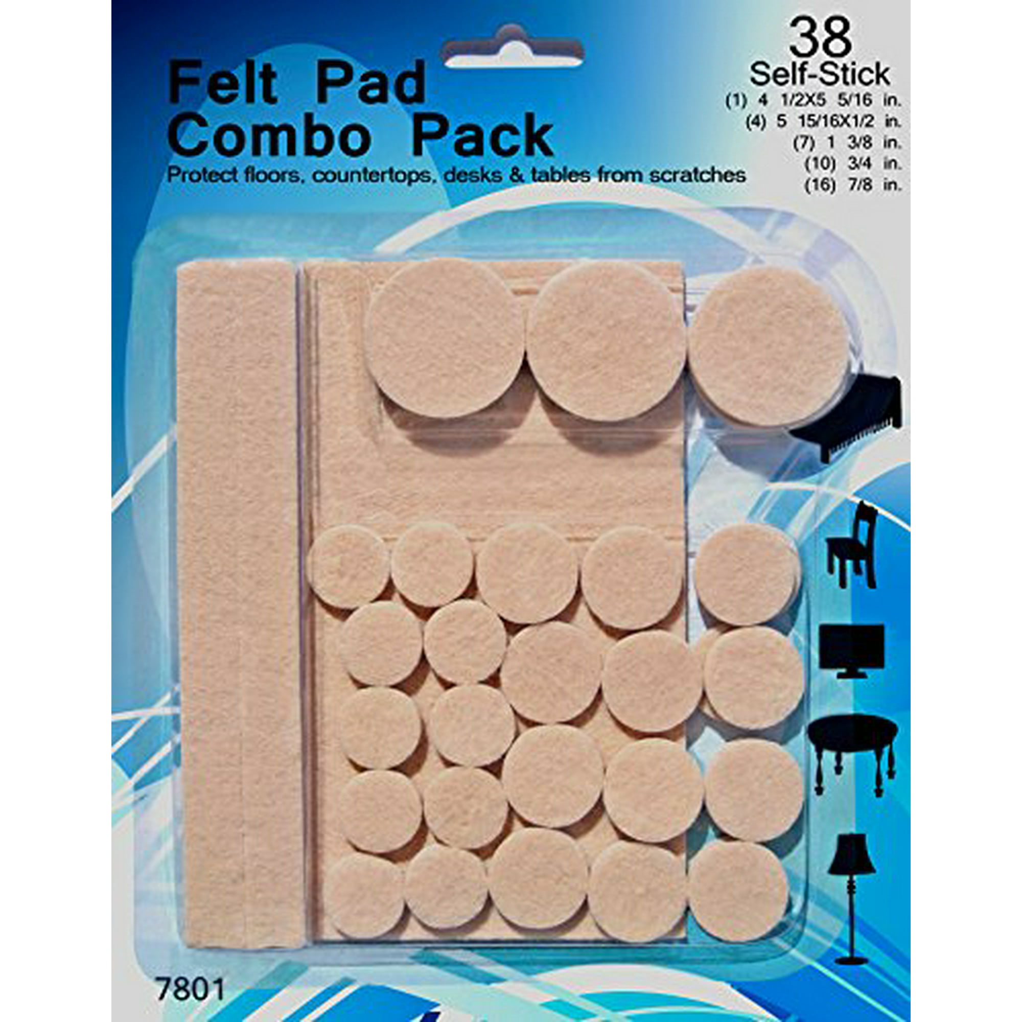 Felt Pads 38 Pack Various Sizes Self, Bar Stool Floor Protectors