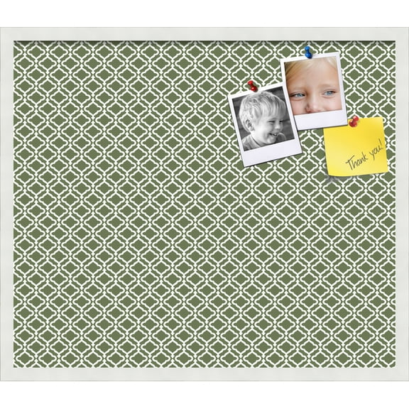 PinPix ArtToFrames 26x22 Custom Cork Bulletin Board Poster Board Has a Fabric Style Canvas Finish, Framed in Satin White Frame (PinPix-229)