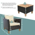thumbnail image 3 of Gymax 3PCS Patio Furniture Set Conversation Bistro Set w/ Acacia Wood & Cushions Beige, 3 of 10