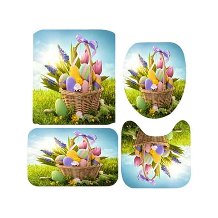 

CHXonu Easter Digital Print And Polyester Bathroom 4 Piece Set Towel Racks for Bathroom Towel Rack for Door Towels for Bathroom Beach Towels Paper Towel Holder Towel Warmer Rack Bathroom Rugs Non