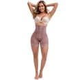 thumbnail image 5 of DARING DIVA High Rise Shorts Shapewear Lace Trim Zipper Hooks Closure L Dark Brown, 5 of 6