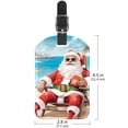 thumbnail image 6 of Square 2Pack PU Leather Santa Claus Vacation Cruise Luggage Tag with Privacy Cover and Name ID Tag for Travel Handbags Backpacks Luggage Tags, 6 of 6
