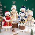 thumbnail image 2 of Muñecos Musicales de Papá Noel de La Sirenita de la nieve, juguetes de peluche artesanales, adornos de árbol de Navidad, decoración del hogar, regalo para niños, 30cm, 2 of 4