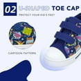thumbnail image 3 of FUNCOO PLUS Kids Sneakers Toddler Boys Canvas Shoes with Hook and Loops, Blue Dinosaurs, Toddler Size 9, 3 of 5