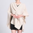 thumbnail image 1 of DPTALR Womens Comfort Solid Color Temperament Solid Color Woolen Cape Cape Jacket, 1 of 5