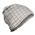 thumbnail image 1 of Modern Unisex Beanie, Vintage Maze Lines, Hiking Outdoors, Sage Green and White, by Ambesonne, 1 of 1