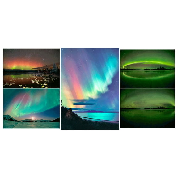 AURORA BOREALIS: 3 Lenticular 3D Postcard Greeting Cards - Northern Lights