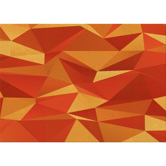 Ahgly Company Indoor Rectangle Patterned Neon Orange Area Rugs, 2' x 5'