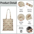 thumbnail image 4 of Hedgehog and Floral Design Canvas Tote – Cute Cartoon Animal Reusable Bag, 4 of 5
