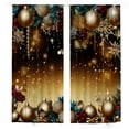 thumbnail image 2 of Oliegs Rideaux Imprimés des Fêtes 2 Rideaux Plats 2D Imprimés Rouges de Noël avec Flocons de Neige et Branches pour Chambre Salon Fête des Fêtes, 2 of 3