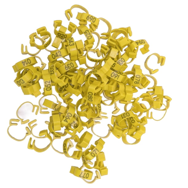 Mandas De Piernas De Pollo De 100 Piezas De 20 Mm, Etiquetas De Identificación De Aves De Corral Numeradas Anillos De Piernas De Pollo De 001 A 100 Para Pollitos, Patos, Palomas,