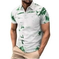 thumbnail image 2 of Camisas Elvqul Hombre Casuales Verde Manga Corta con Estampado de Bloques de Color Solapa Botones, 2 of 5