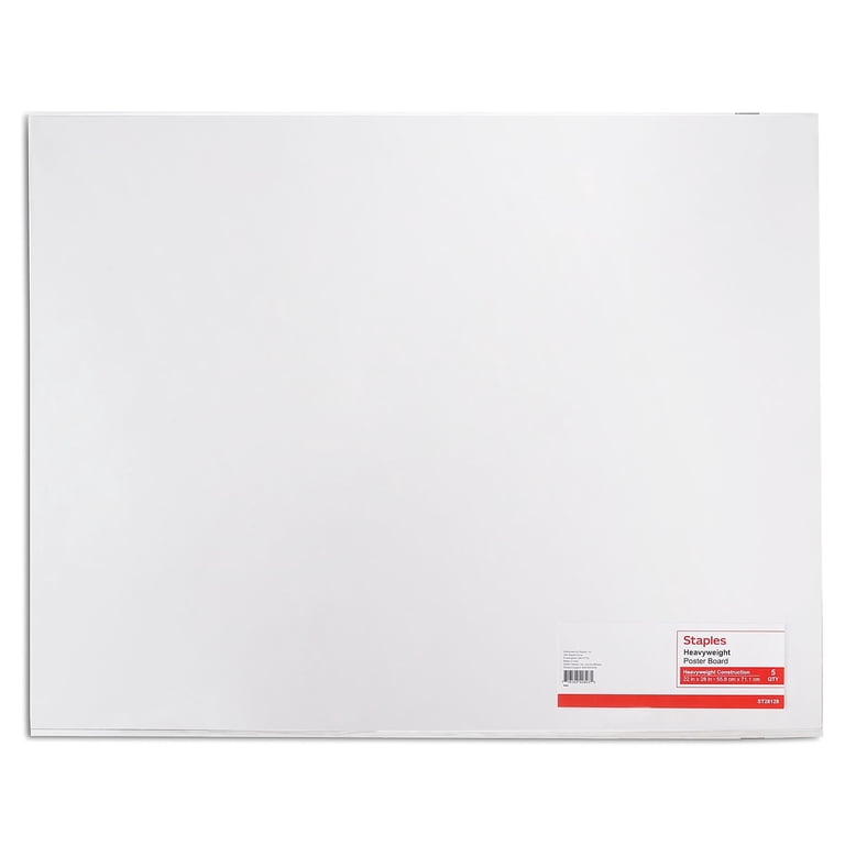 Staples White Poster Board 10-Pack, 22" x 28" photo 1