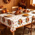 thumbnail image 4 of 2 Pcs Thanksgiving Floral Tablecloth, Fall Rectangle Disposable Plastic Table Cover for Long Table Party Home Halloween Decoration, Waterproof Autumn Table Decor, 54x108 Inches, 4 of 6