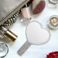 thumbnail image 3 of Miangastore Heart Shaped Mirror Rhinestone Purse Mirror Compact Travel Mirror Handheld Mirror With Handle, 3 of 9