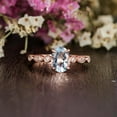 thumbnail image 2 of HeartsAndYou 2ct Natural Aquamarine Diamond Milgrain Accent Solitaire Ring 14k REAL Rose Gold, 2 of 9