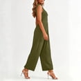 thumbnail image 7 of PBFRDSJ Jumpsuits for Women Casual Sleeveless Mock Neck Ruched Wide Leg Jumpsuit Casual Formal Long Romper with Pockets, 7 of 7