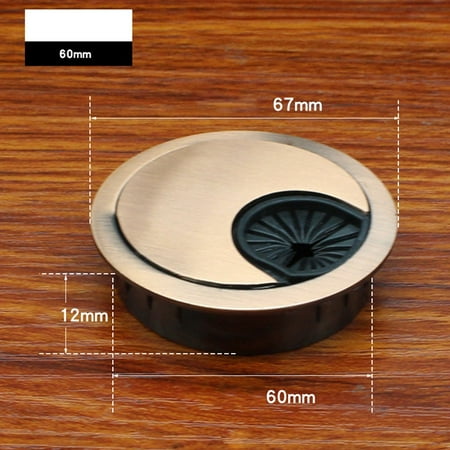 

50mm/60mm/80mm Computer Metal Grommet Desk Table Cable Tidy Outlet Wire Cover red bronze 60mm