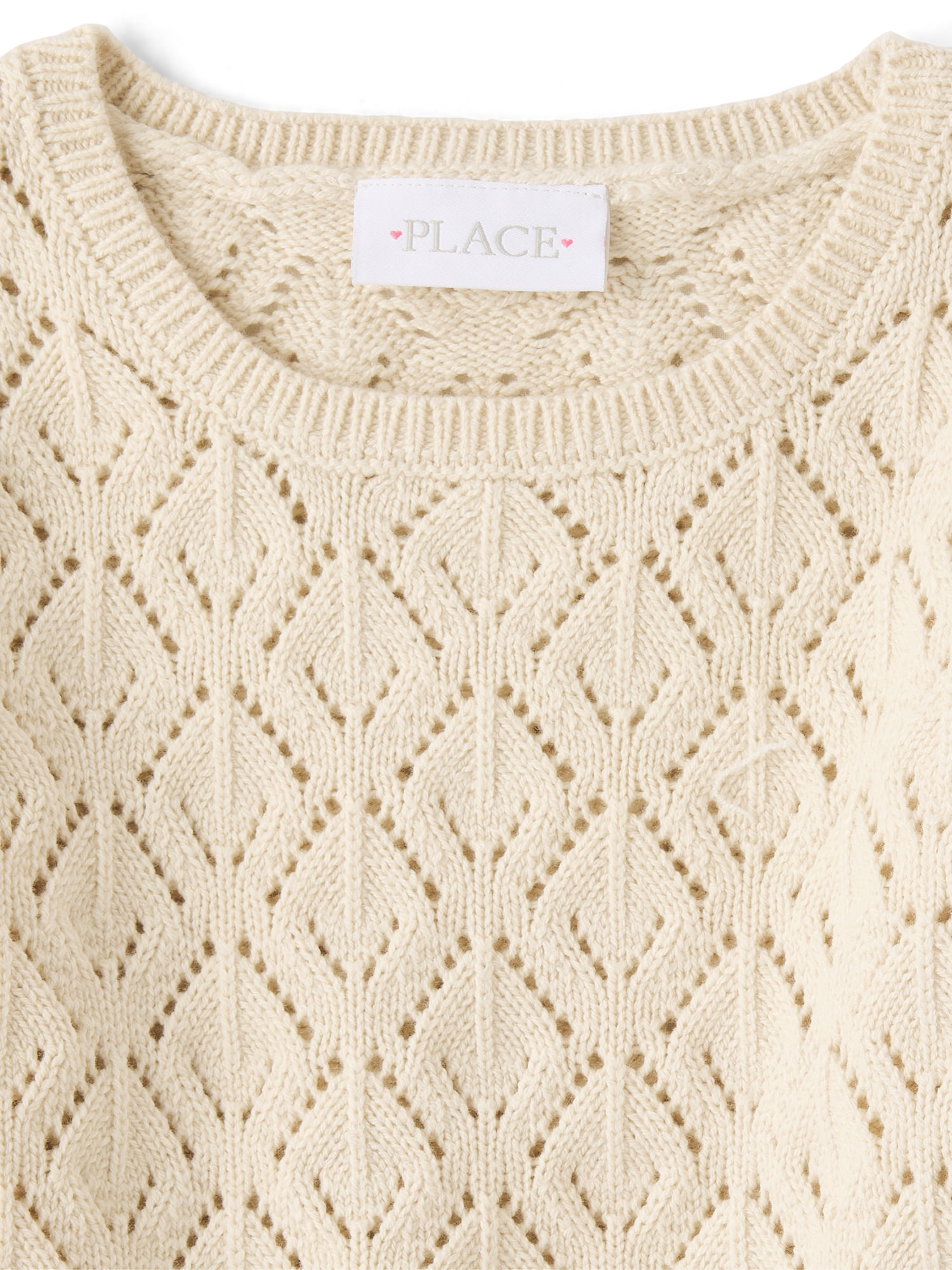 The Children's Place Girls Long Sleeve Scalloped Pointelle Sweater, Sizes XS-XXL
