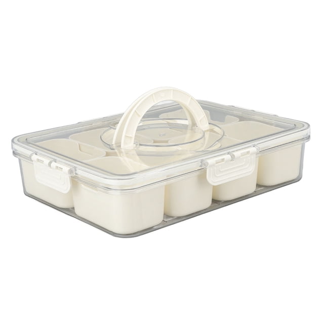 Contenedor De Condimento De Condimento, Multifuncional Fácil De Limpiar Servido Servicio Servicio Plastic 8 Compartimentos Para Charcuterie Snack Frutas