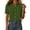 Green, variant on Staron Women Button Down Short Sleeve Blouse Casual Linen Top V-Neck Ruffled Solid Basic Loose Fit Summer Shirt, Light Blue M