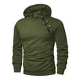 thumbnail image 1 of pstuiky Camisas de invierno de manga larga para hombre, Blusa informal holgada de color liso con botones y cremallera, de manga larga y capucha para hombre top de hombre m, 1 of 4