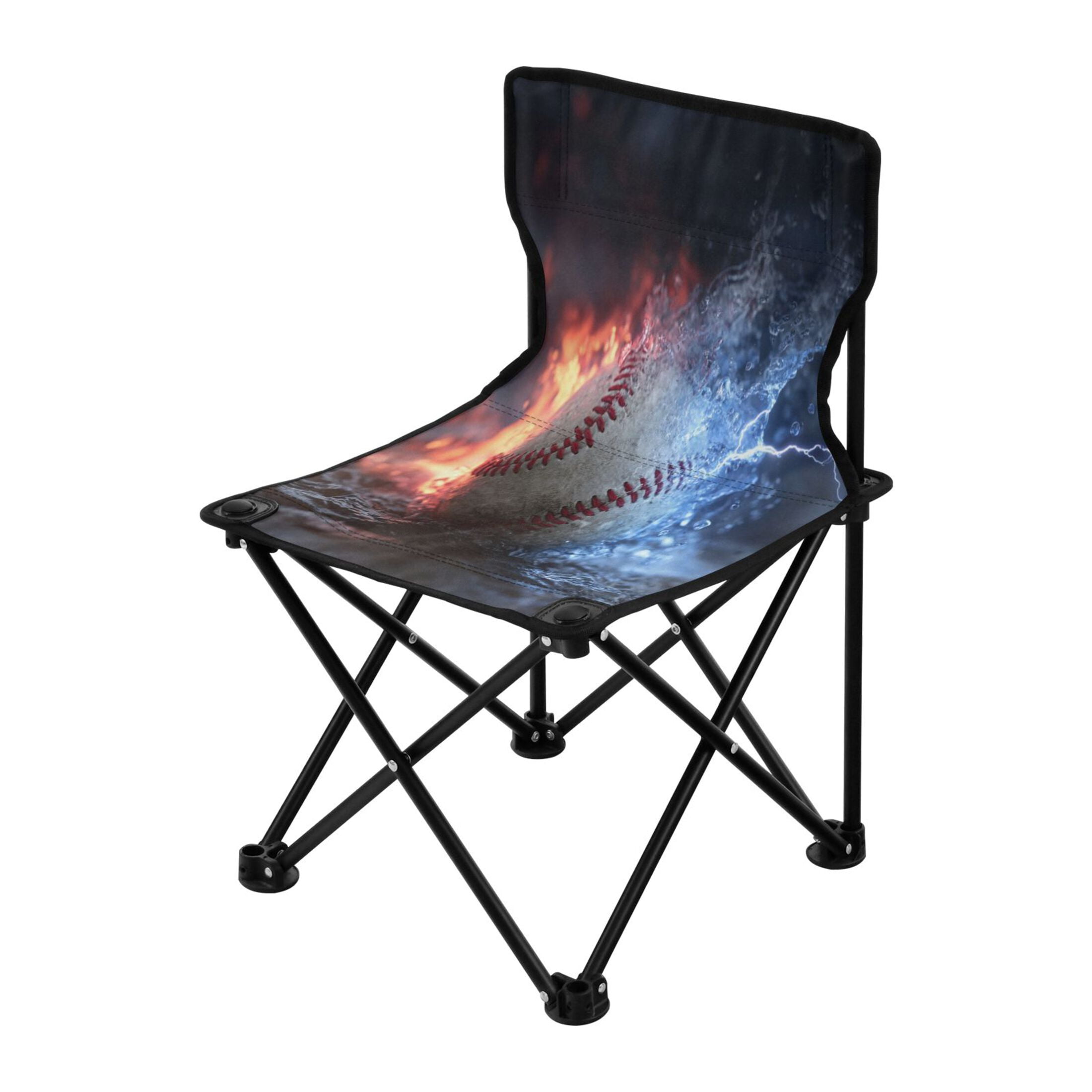600D Oxford Camping Chair Portable Foldable Chair Supports 220 lbs for Picnic, Fishing, Backpacking Baseball with Water and Fire
