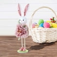 thumbnail image 4 of Fasiaou Large Flower Bunny Figurine Easter Ornament for Home Desktop and Shelf Decoration Displays,Pink, 4 of 6
