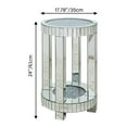 thumbnail image 2 of 24"H Round Glass End Table Silver Living room Side Table with Crystal, 2 of 8
